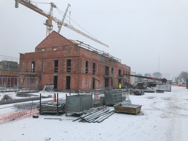 La neige s’invite sur notre chantier de BREVAL